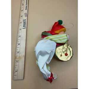 Vintage '80s Russ Berrie Clown Drummer Christmas Ornament 8" Holiday Season